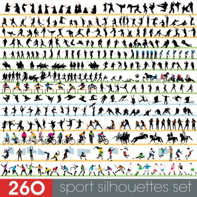 Behang 260 sport silhouetten