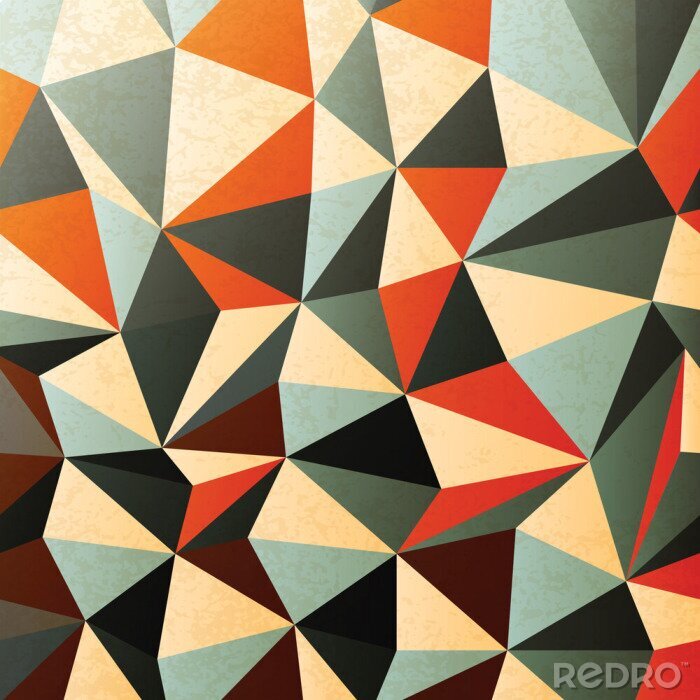Behang 3D abstractie mozaïek van driehoeken