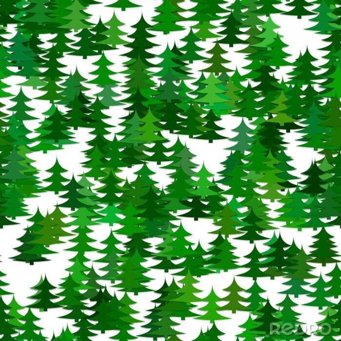 Behang 3d groen bos dat op witte achtergrond wordt geïsoleerd