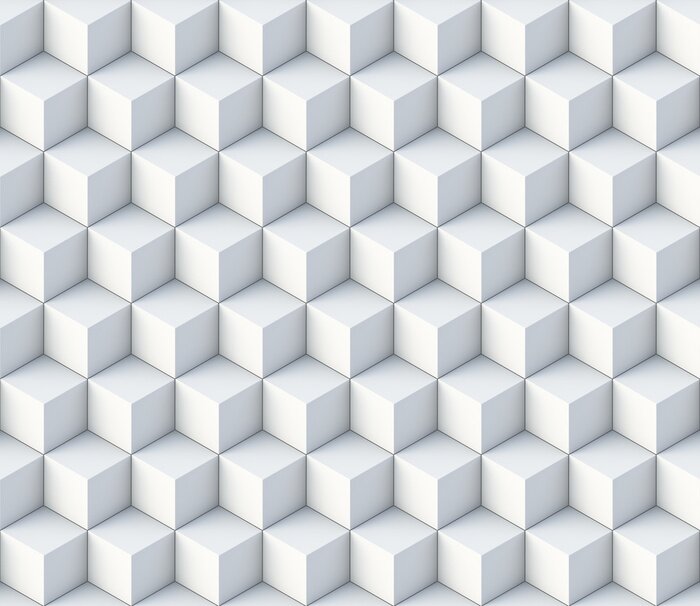 Behang 3d kubussen naadloze patroon van het Ornament 3d teruggeven achtergrond