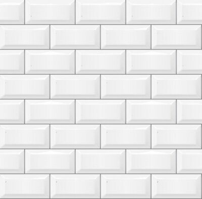 Behang 3D witte baksteen - tegelimitatie