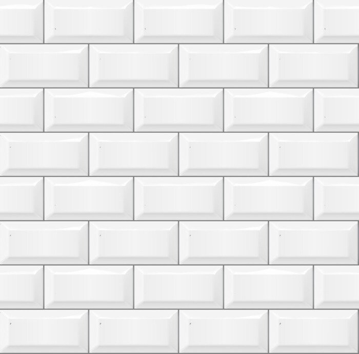 Behang 3D witte baksteen - tegelimitatie