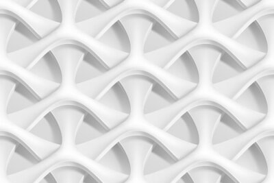 Behang Abstract 3D geometrisch patroon op een witte achtergrond