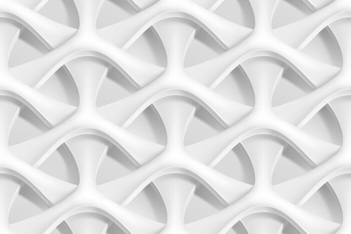 Behang Abstract 3D geometrisch patroon op een witte achtergrond