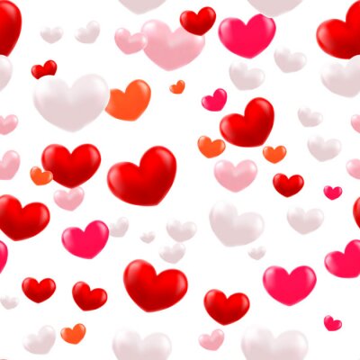 Behang Abstract 3d hearts seamless pattern
