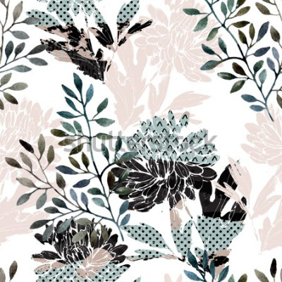 Behang Abstract bloemenpatroon