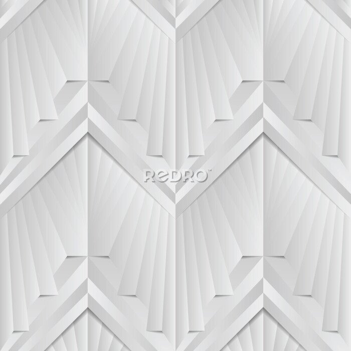 Behang Abstract geometrisch patroon in wit