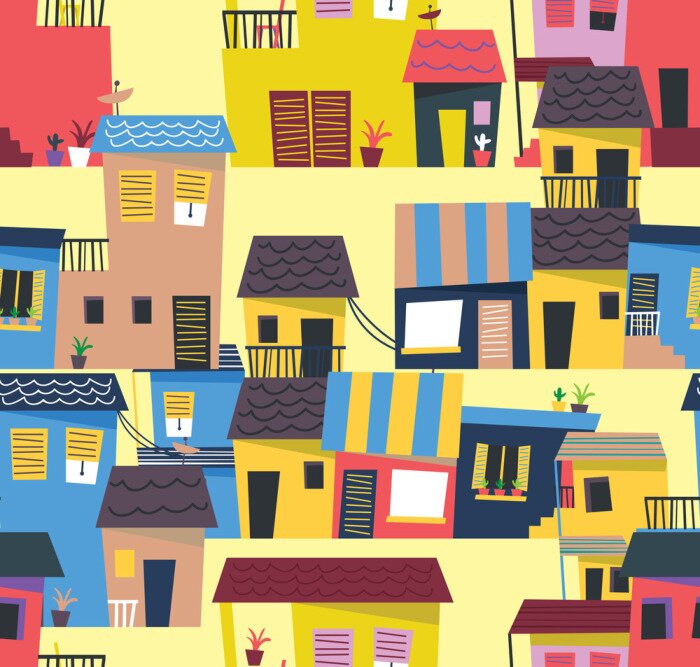 Behang abstract huis patroon