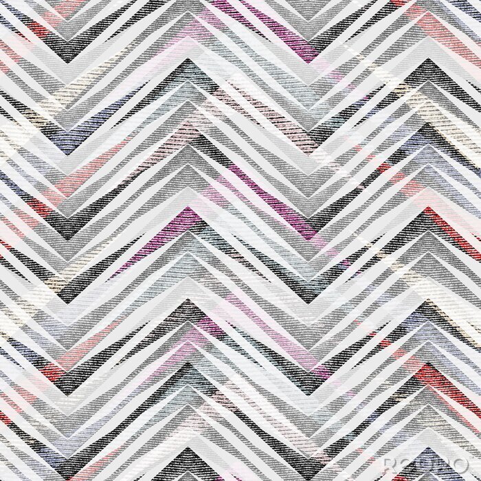 Behang Abstract naadloos kleurrijk zigzag geometrisch patroon.