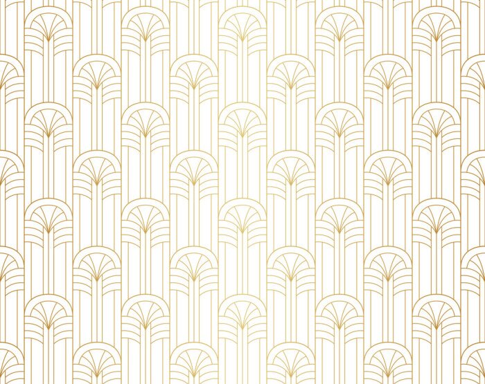 Behang Abstract oosters patroon in gouden imitatiekleur