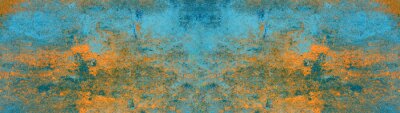 Abstract oranje blauw beton