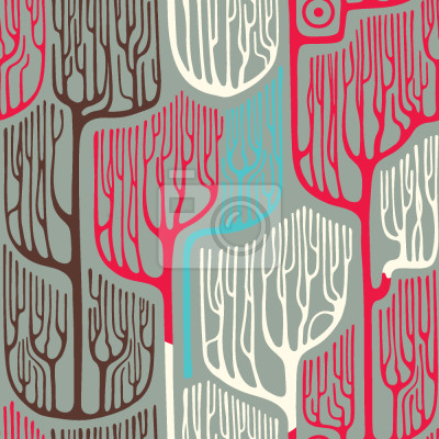 Behang Abstract patroon met bomen