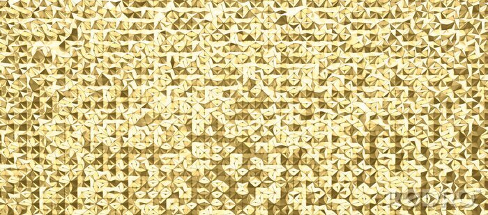 Behang Abstract patroon met een gouden 3D-effect