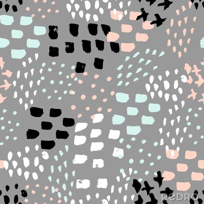 Behang Abstract patroon op grijze achtergrond