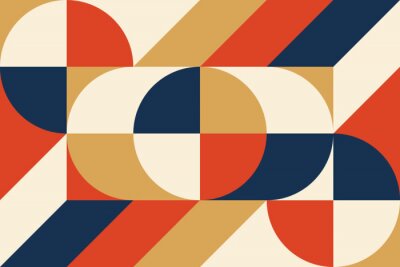 Behang Abstract vector geometric pattern, background design in Bauhaus style, for web design, business card, invitation, poster, cover.