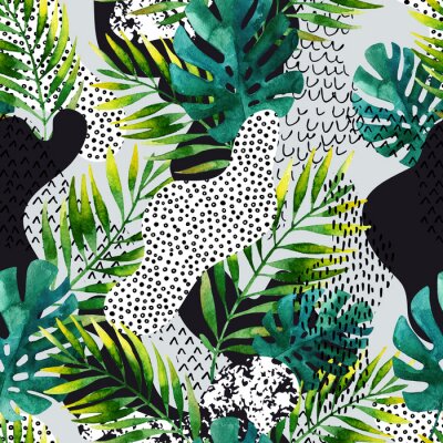 Behang Abstracte achtergrond met bladeren