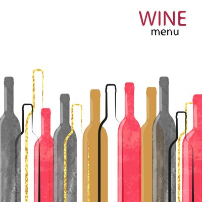 Abstracte aquarel wijn alcohol achtergrond met plaats voor tekst. Vector illustratie van flessen wijn.