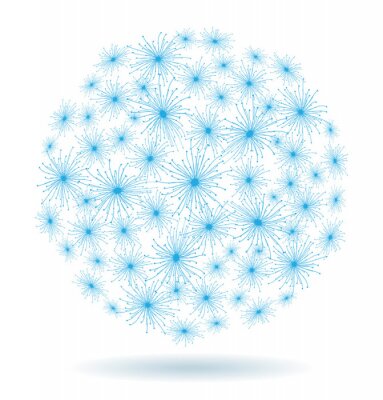 Abstracte blauwe paardenbloem