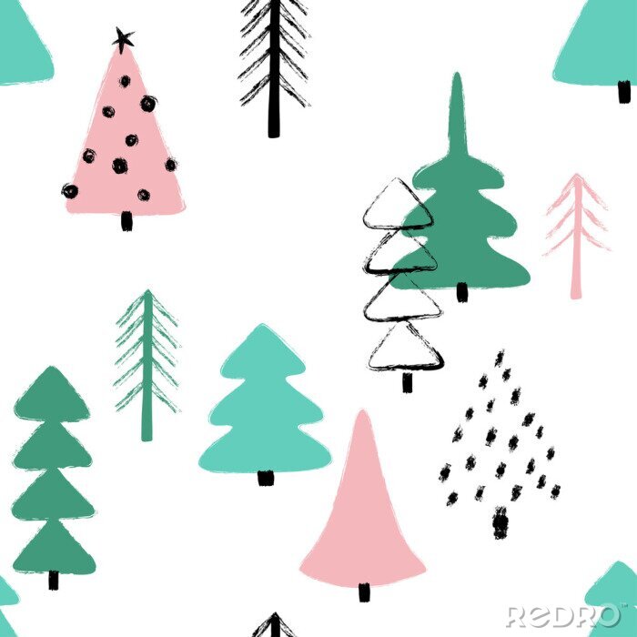 Behang Abstracte bomen uit het winterbos