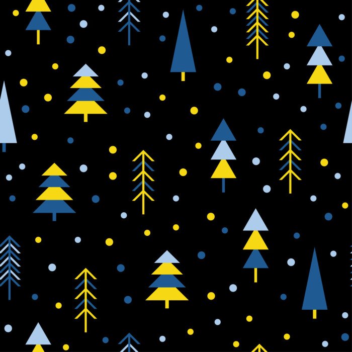 Behang Abstracte bos naadloze patroon achtergrond. Kinderachtig eenvoudig handgetekend deksel