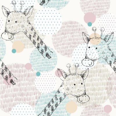 Behang Abstracte geometrische giraffen