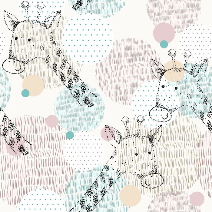 Behang Abstracte geometrische giraffen