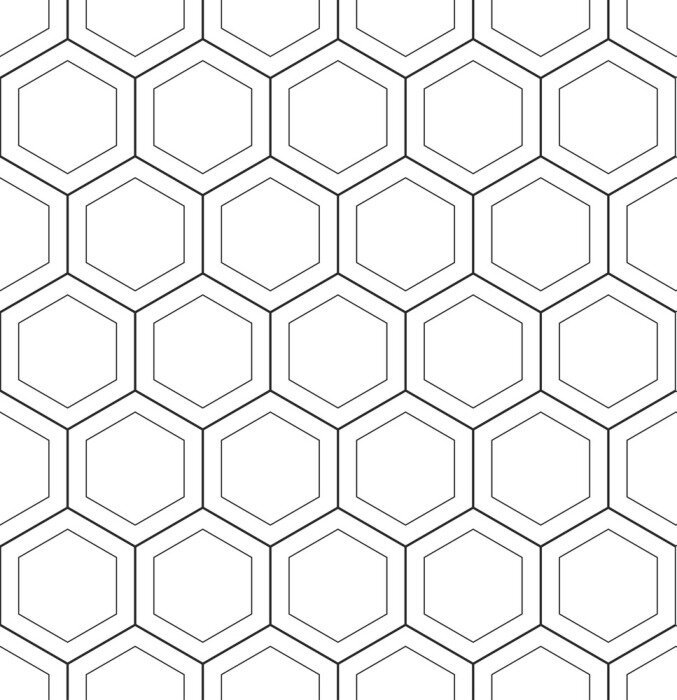 Behang Abstracte geometrische hoenycomb naadloze patroon vector hexagonale driehoekige achtergrond grid textuur