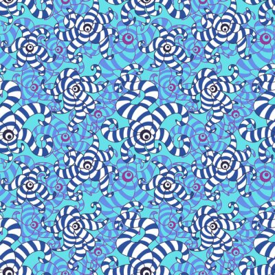 Behang Abstracte gestreepte octopus