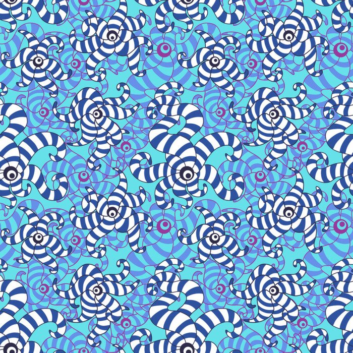 Behang Abstracte gestreepte octopus