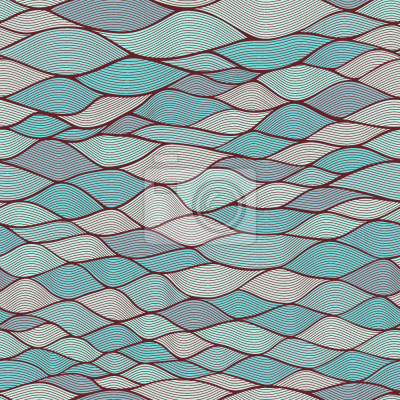 Behang Abstracte golven in gedempte kleuren