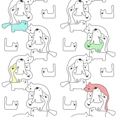 Behang Abstracte katjes