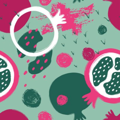 Behang Abstracte kleuren van granaatappelfruit