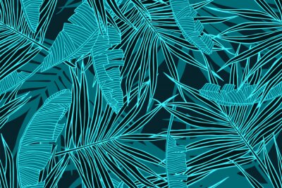 Behang Abstracte tropische bladeren