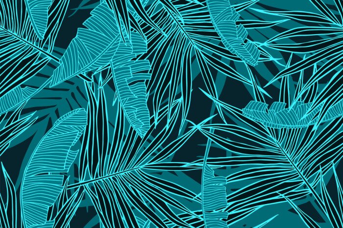 Behang Abstracte tropische bladeren