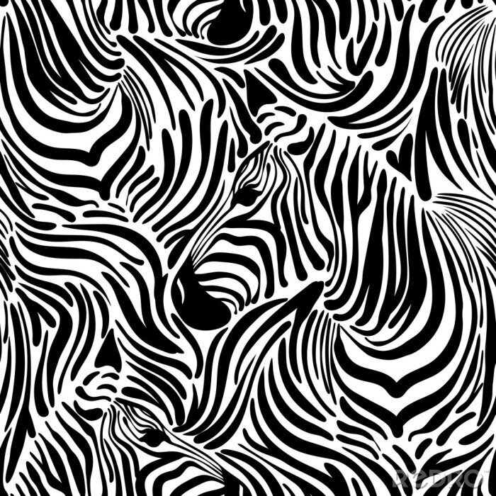 Behang Abstracte zwart-witte zebra print