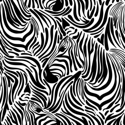Behang Abstracte zwart-witte zebra print