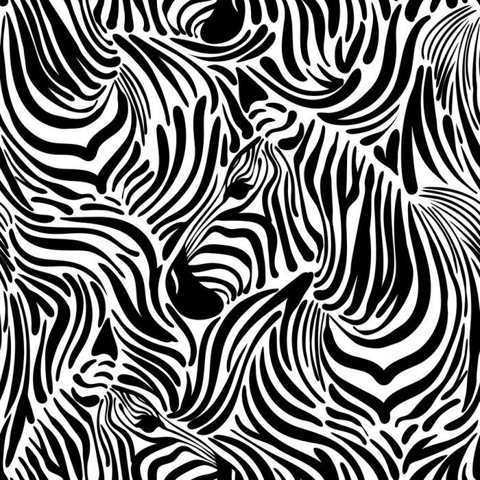 Behang Abstracte zwart-witte zebra print