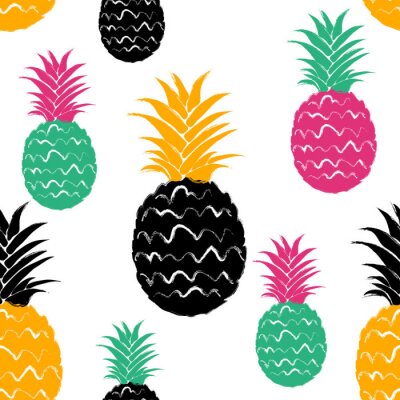 Behang Abstractie met fruit ananas