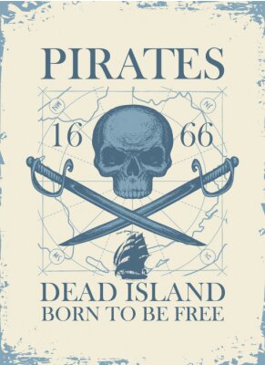 Afbeeldingen in piratenstijl met een inscriptie