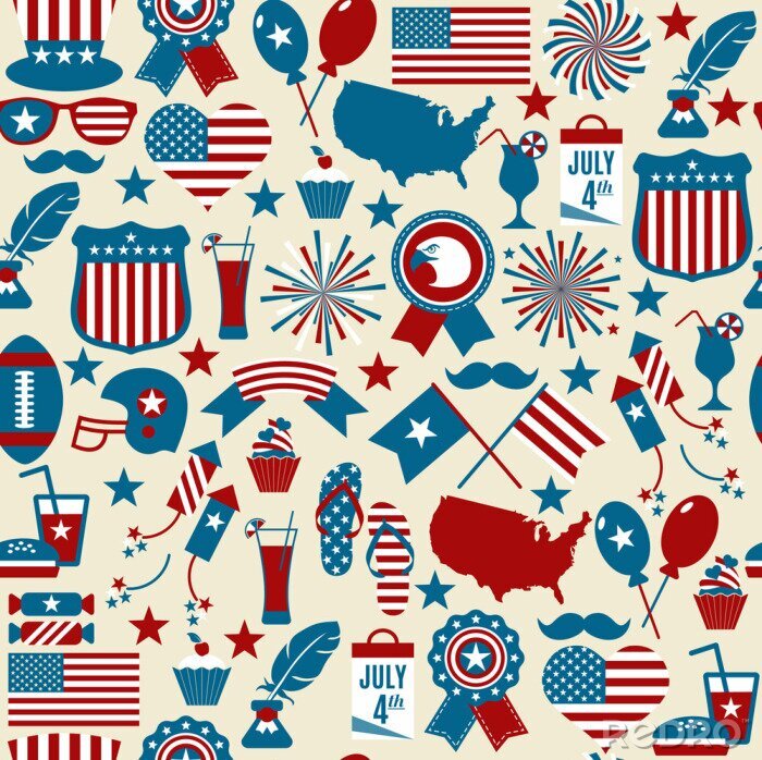 Behang American design seamless pattern.