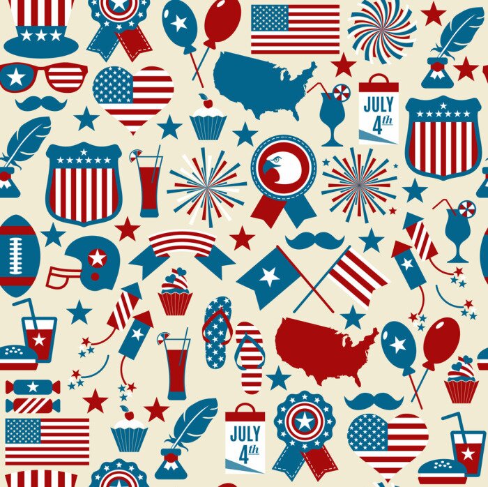 Behang American design seamless pattern.