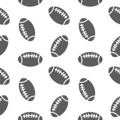 Behang american football naadloos patroon voor jongen. De ballen van sporten op de achtergrond