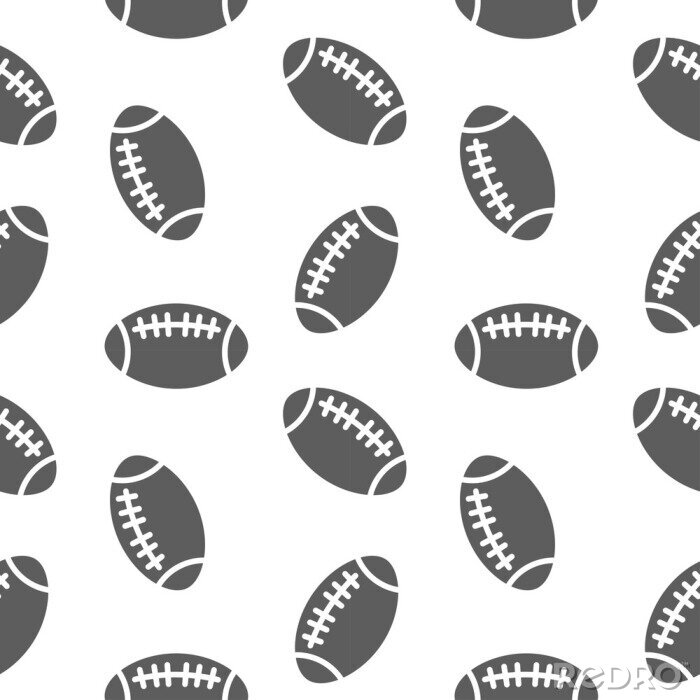 Behang american football naadloos patroon voor jongen. De ballen van sporten op de achtergrond