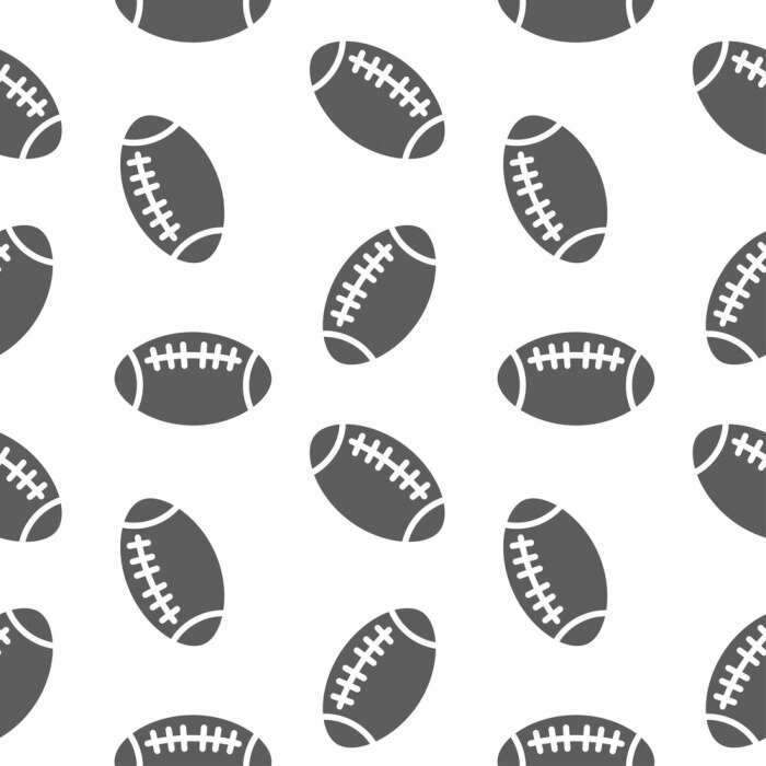 Behang american football naadloos patroon voor jongen. De ballen van sporten op de achtergrond