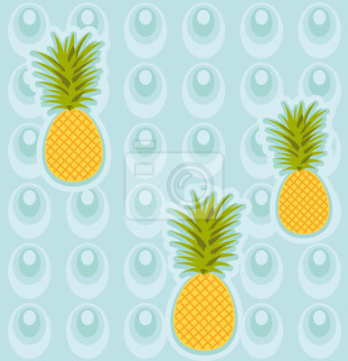 Ananas op een blauwe achtergrond