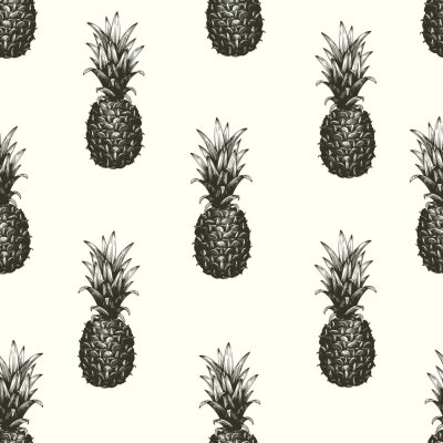 Behang Ananas op een stevige achtergrond