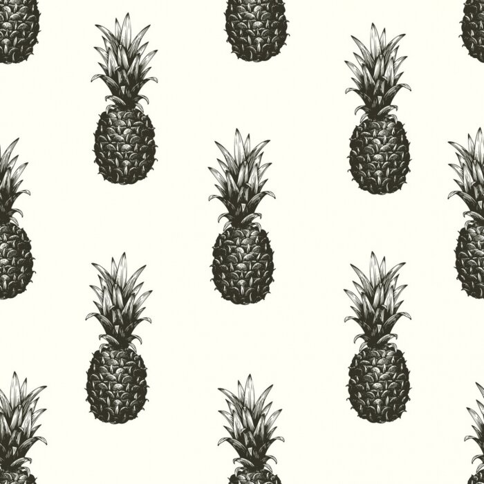 Behang Ananas op een stevige achtergrond