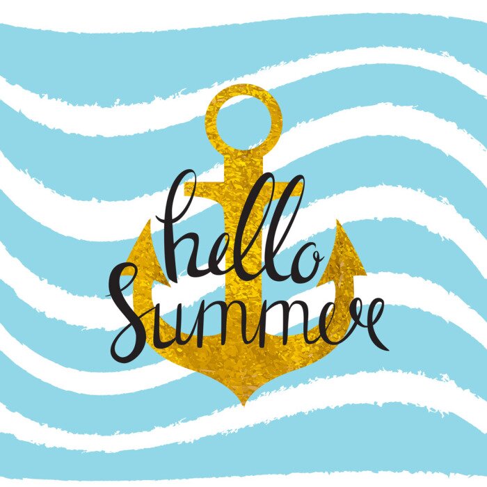 Behang Anker met inscripties op een mariene achtergrond