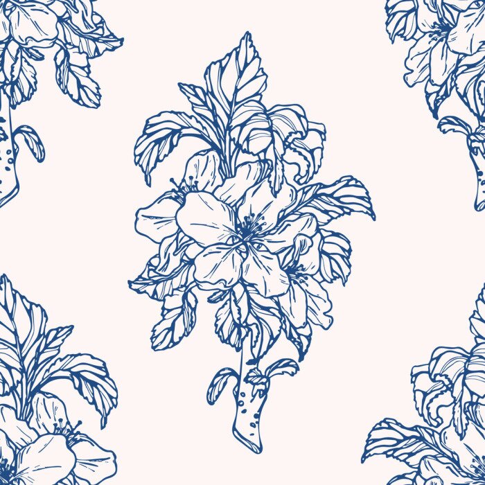 Behang Appelbloesem patroon