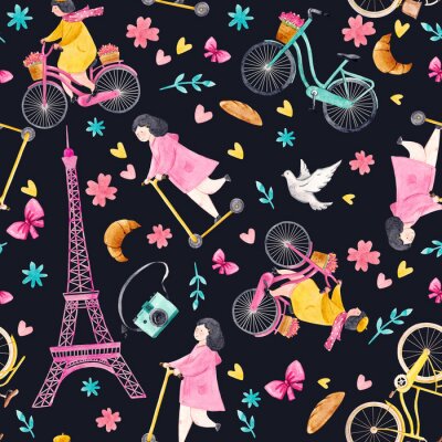 Behang Aquarel baby patroon